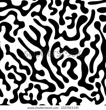 Seamless monochrome pattern with exotic animal skin - hand drawn vector illustration. Flat color design. Royalty-Free Stock Photo #2337021149
