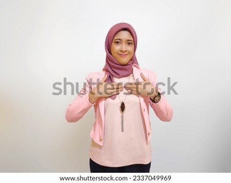 Young lady wearing Pink outfit, advertising concept, isolated over white background. Royalty-Free Stock Photo #2337049969