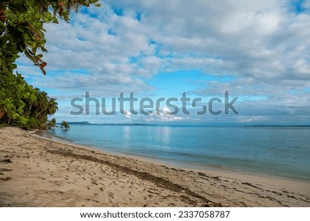 Caribbean beach at sunset, Bocas del Toro, Panama - stock photo