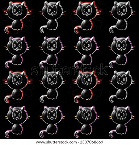 Abstract and contemporary Halloween cat pattern