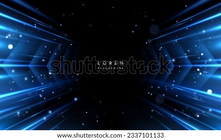 Abstract blue light motion effect with arrows