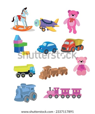 twelve kids toys set icons
