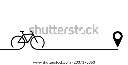 World bicycle day race tour. Sport icon. Cyclist, cycling symbol. vector bike pictogram. Road, pin location logo. Pointer or point trekking route. Pinpoint logo. Cartoon mountain bike or biker