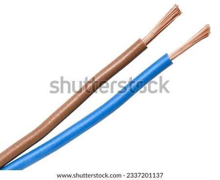 Cable electrical power wire copper isolated on a white background.