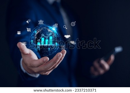 Digital online marketing commerce sale concept. website advertising, Promotion of products or services through digital channels search engine, social media, email, Digital Marketing Strategy and Goals Royalty-Free Stock Photo #2337210371