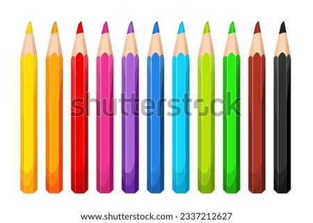A set of colored pencils.Back to school.Vector illustration of colored pencils. Royalty-Free Stock Photo #2337212627