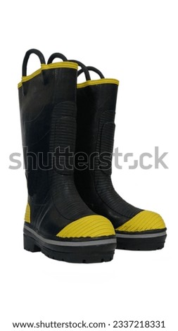                         Photo of boots, heat and fire resistant boots, usually these safety boots are worn by firefighters       