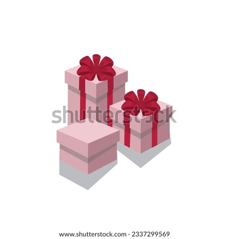 Colored Gift Boxes with Ribbon. Birthday gift box. Christmas Gift Box