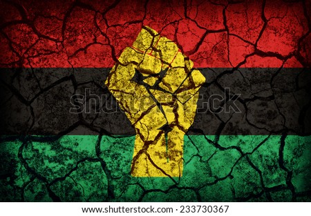  Pan-African Resistance and Solidarity flag pattern on the crack soil texture ,retro vintage style Royalty-Free Stock Photo #233730367