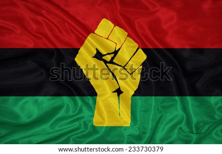 Pan-African Resistance and Solidarity flag pattern on the fabric texture ,vintage style