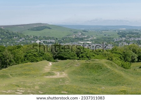 View from Buxton Country Park of Buxton town in the Peak District