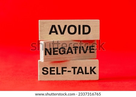 Avoid negative self development symbol, concept text on wooden blocks. Business and avoid negative self development concept Royalty-Free Stock Photo #2337316765