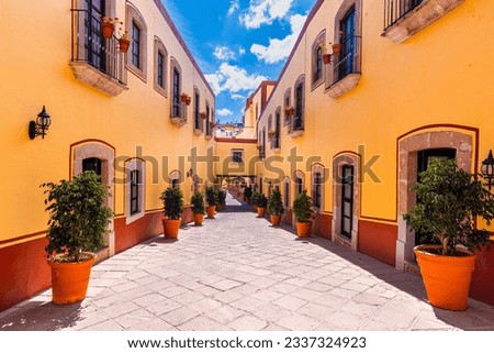 Zacatecas, Mexico, colorful colonial old city streets in historic center near central cathedral. Royalty-Free Stock Photo #2337324923