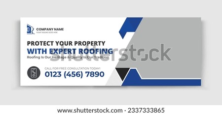 Roofing Service Timeline cover social media cover, home move, banner design template, Social media banner for ads, banner social media.