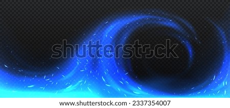 Ice fire effect on copy space. Design element for mobile apps and programs, games. Mysticism, magic and sorcery, witchcraft. Realistic flat vector illustration isolated on transparent background Royalty-Free Stock Photo #2337354007
