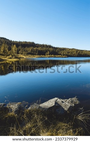 Norwegian lake on top of mountain