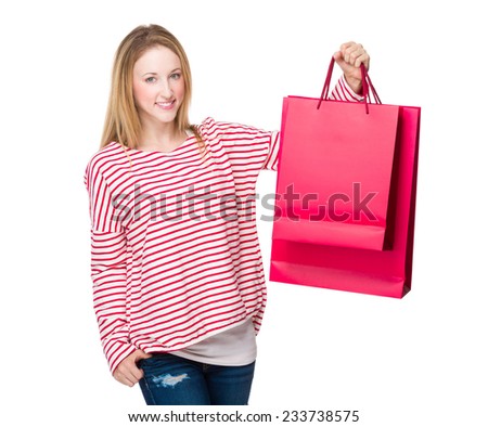 Woman holding with shopping bag