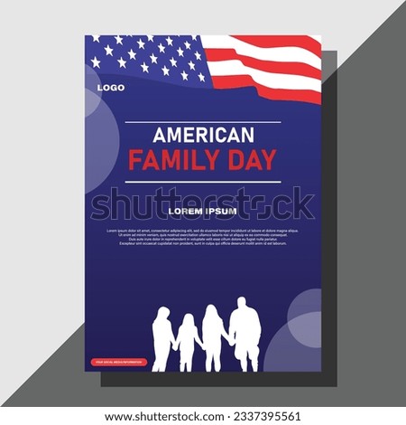 american family day poster flyer vector design