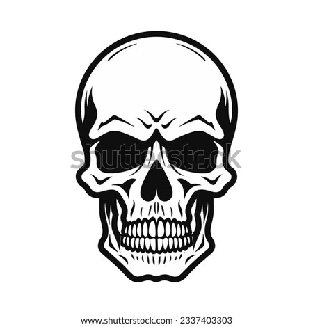 Artistic vector of a skull illustration. Suitable for tattoo, design assets, and logo.