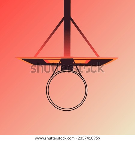 vector image of a basketball hoop with a two-color background 