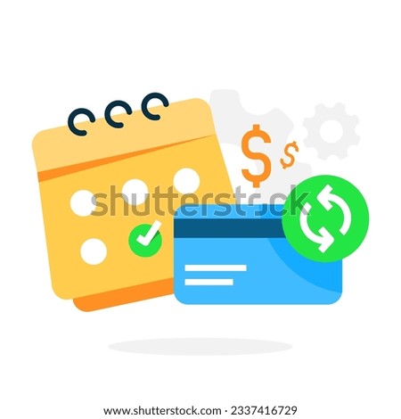 automatic bill payments concept illustration flat design vector eps10. modern graphic element for landing page, information or message ui, infographic, icon Royalty-Free Stock Photo #2337416729