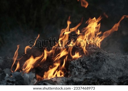 fire when burning garbage in the yard, eliminating waste but producing air pollution