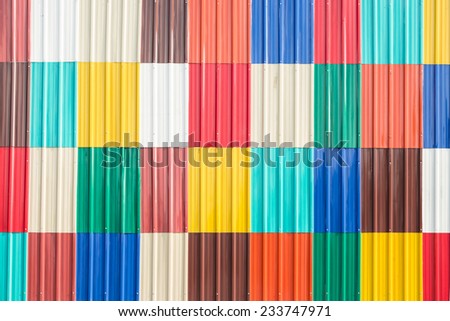 The Colorful galvanized sheet  Royalty-Free Stock Photo #233747971