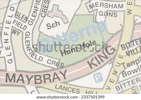 Bitterne near Southampton in Hampshire, England, UK atlas map town name pencil sketch