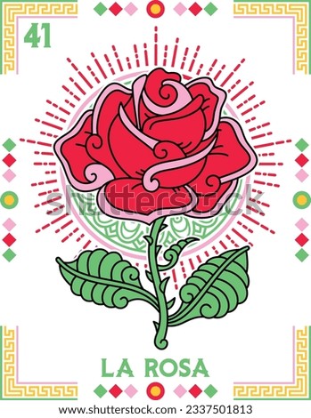 Traditional Mexican "La rosa" lottery card Royalty-Free Stock Photo #2337501813