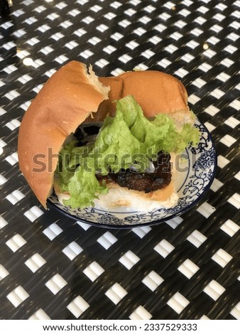 Close up shot of a Macau pork chop bun