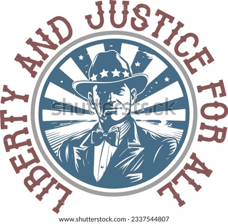 Liberty And Justice For All - Retro 4th Of July