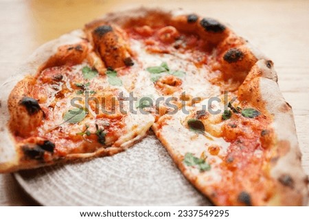Pizza without one piece in the box. fast delivery of food. packaging for fast food. top view