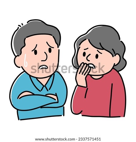 Middle aged couple with worrying face.