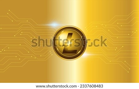 Litecoin (LTC) Crypto Technology  logo with circuit lines vector background design. LItecoin  technology Token  currency vector illustration blockchain technology concept