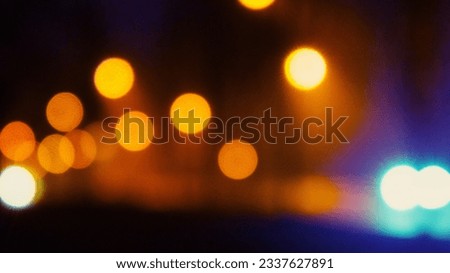 
Blurred background night illumination of city street. Web banner.
