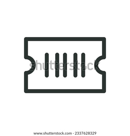 Bar code ticket isolated icon, barcode coupon vector icon with editable stroke