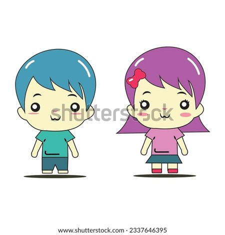  Children's cartoon. Illustration of clip art vectors with simple gradients. Each on a separate layer.