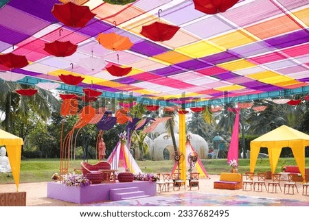 Destination Pre Wedding Event Haldi Holi  Royalty-Free Stock Photo #2337682495