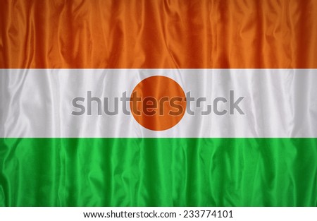 Niger flag pattern on the fabric texture ,vintage style