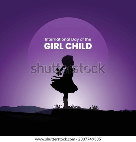 International Day of the Girl Child. child day concept. Children's day. Royalty-Free Stock Photo #2337749335