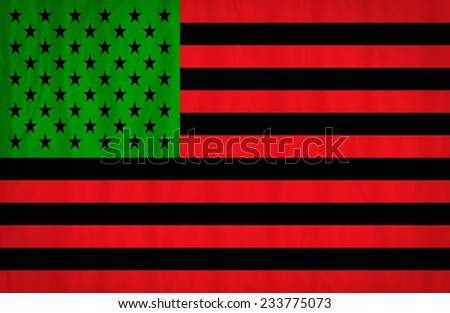 African America flag pattern on the fabric texture ,vintage style