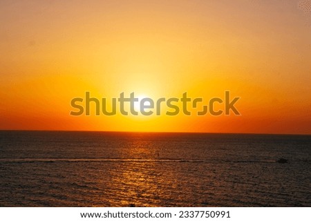 sunset over the Black Sea in the evening in September