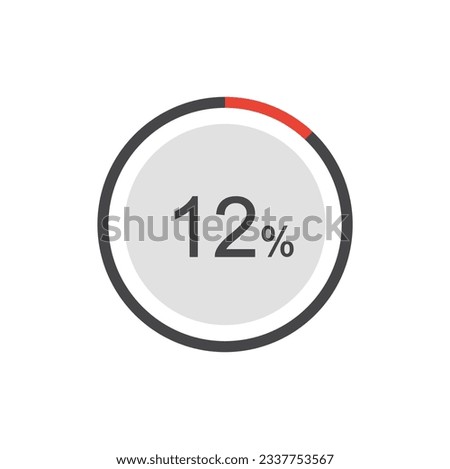 12% circle diagrams Infographics vector, 12 Percentage ready to use for web design.