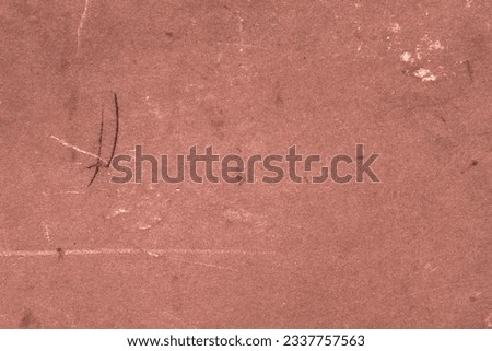 Texture of old paper with scratch, scrape, spots, vintage red cardboard texture background, grunge. Royalty-Free Stock Photo #2337757563