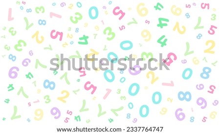 A background with colorful numbers of various sizes as a pattern.