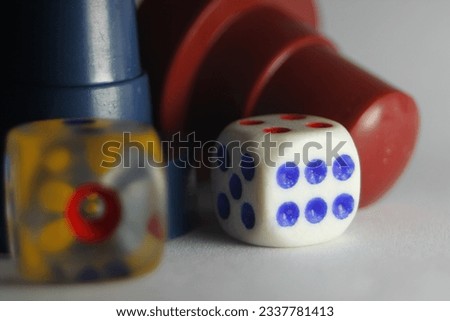 A Picture Of White And A Transparent Dice On White Background Royalty-Free Stock Photo #2337781413