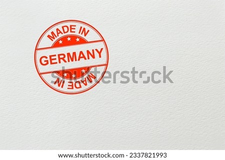 Made in Germany Embossing Print from Stamp on Paper Royalty-Free Stock Photo #2337821993