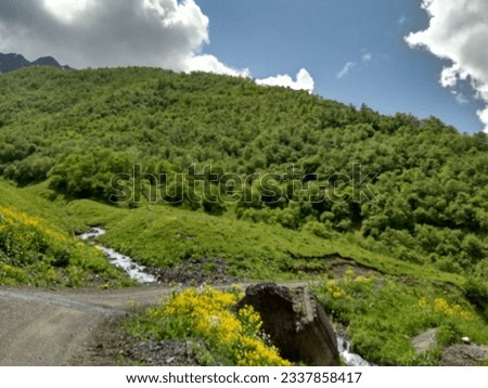 Beautiful high Caucasus mountains in Khevsureti region of Georgia. Pshav-Khevsureti National Park.