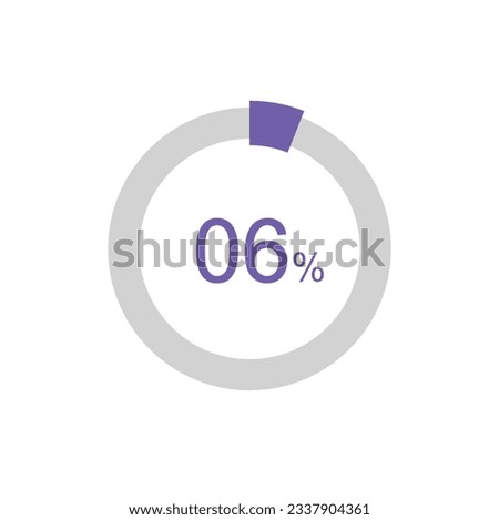 6% circle percentage diagrams, 6 Percentage ready to use for web design, infographic or business.