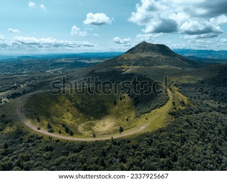 Volcans Puy Pariou and Puy de Dome in the central France Royalty-Free Stock Photo #2337925667